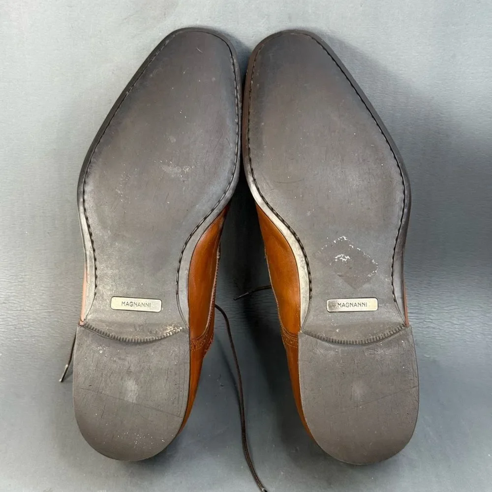 Magnanni Federico Brown Leather Cap Toe Calfskin oxfords mens size 11